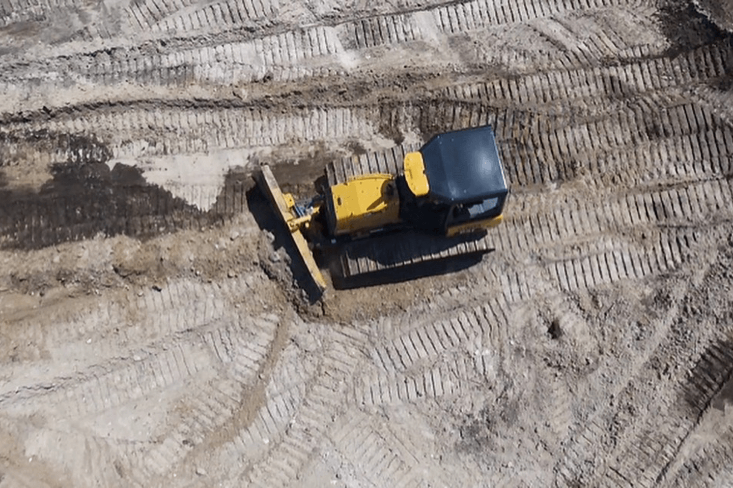 Bulldozer moving dirt