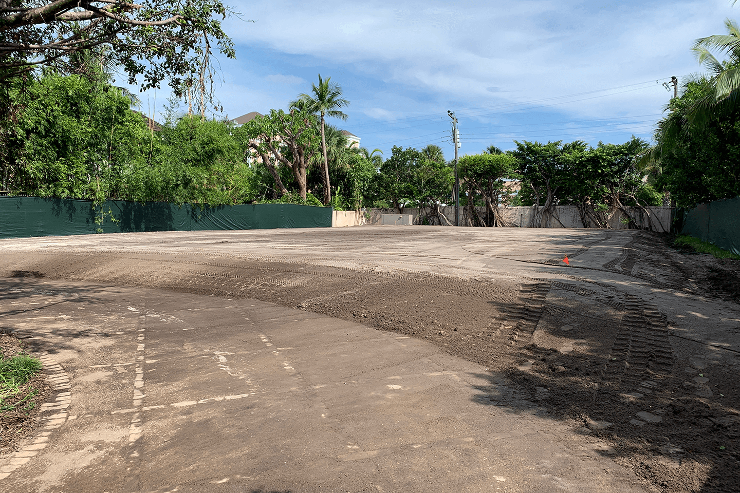 Finished dirt building pad